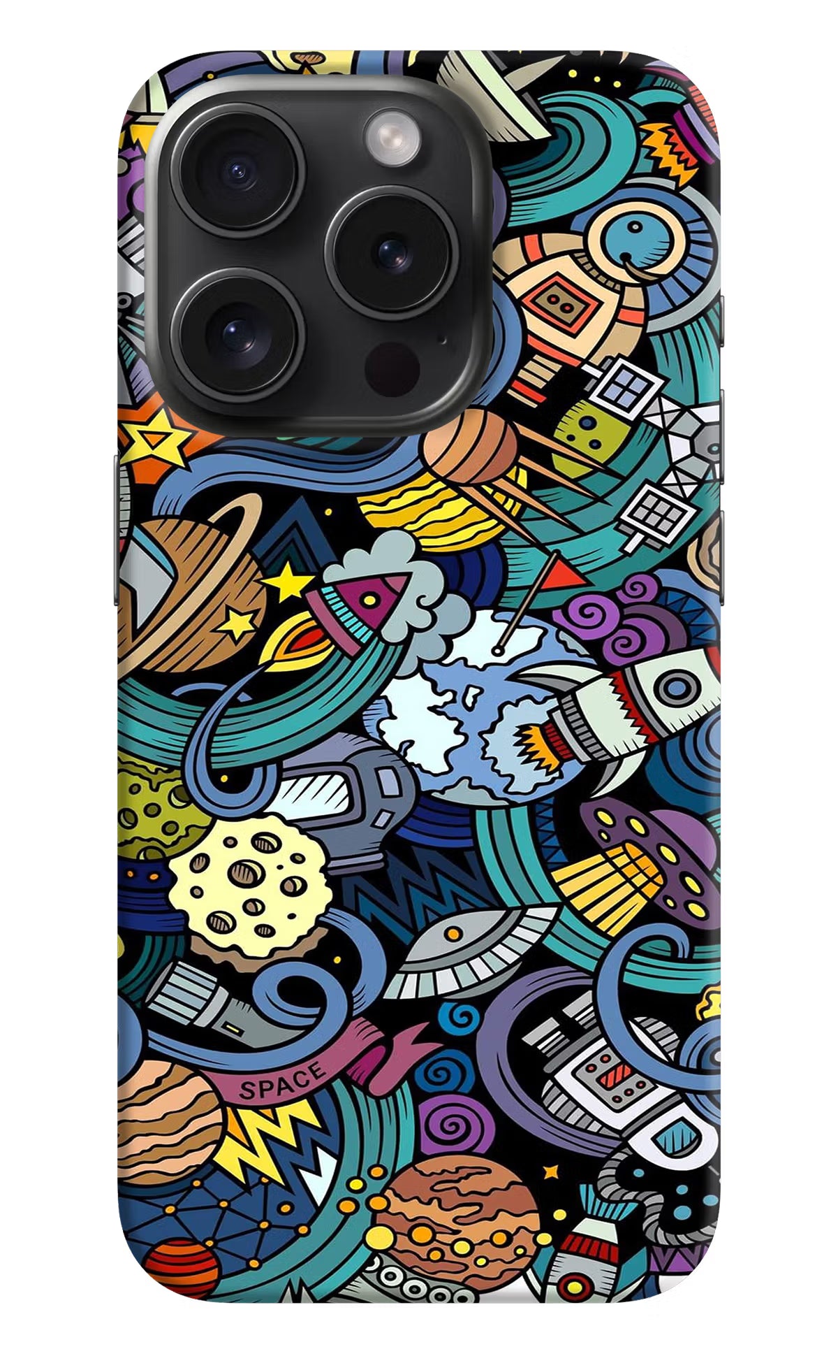 Space Abstract iPhone 15 Pro Max Hard Case Back Cover by Casekaro
