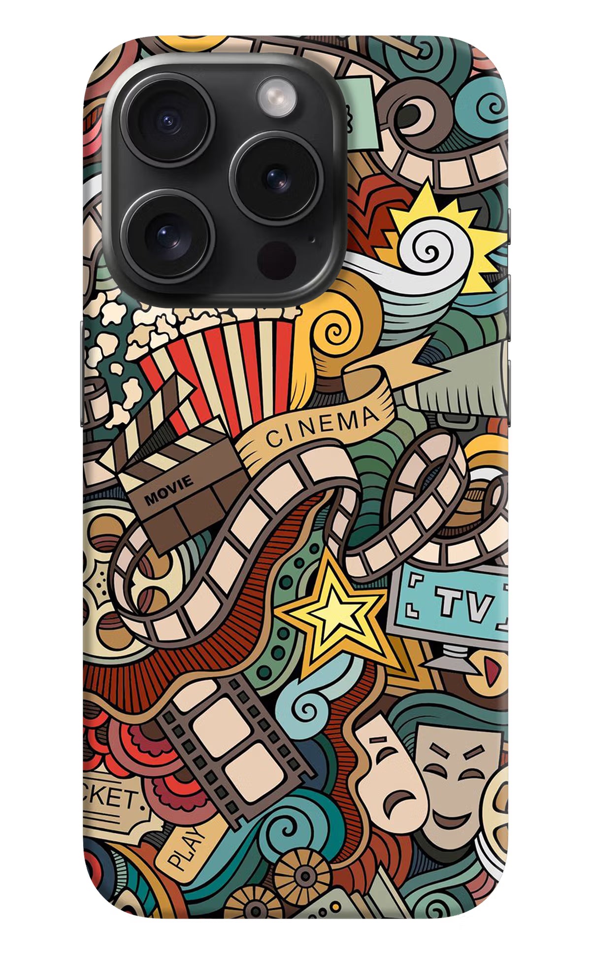 Cinema Abstract iPhone 15 Pro Max Hard Case Back Cover by Casekaro