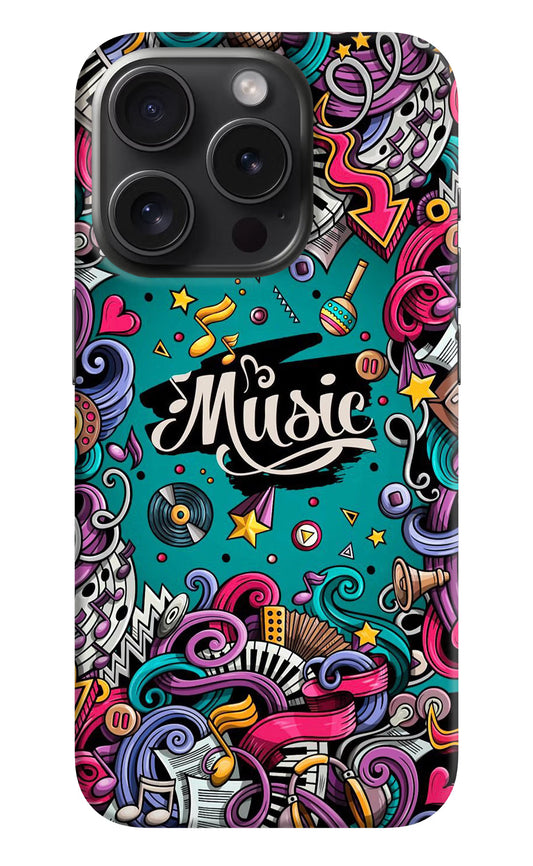 Music Graffiti iPhone 15 Pro Max Hard Case Back Cover by Casekaro