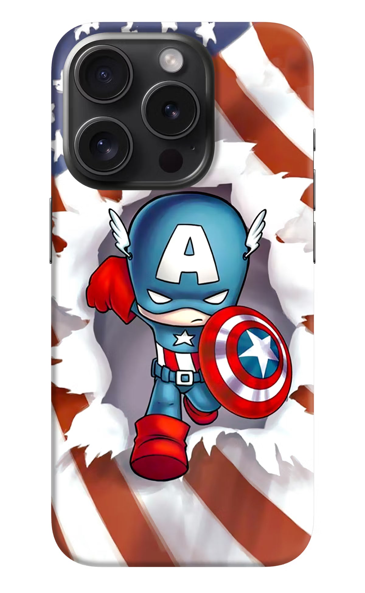 Captain America iPhone 15 Pro Max Hard Case Back Cover by Casekaro