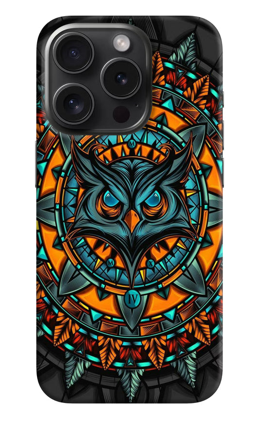 Angry Owl Art iPhone 15 Pro Max Hard Case Back Cover by Casekaro
