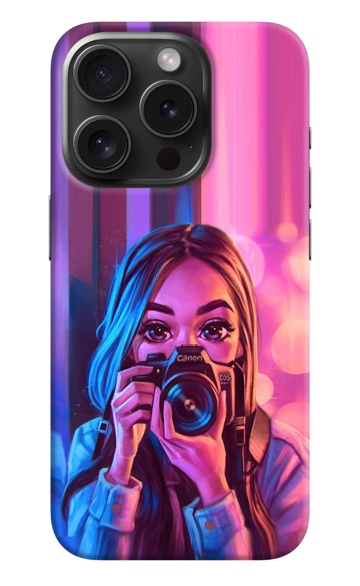Girl Photographer iPhone 15 Pro Max Hard Case Back Cover by Casekaro