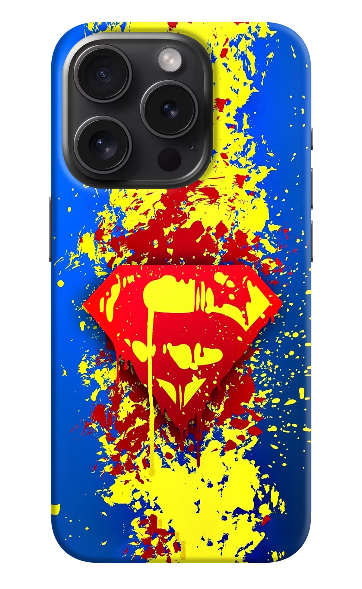 Superman logo iPhone 15 Pro Max Hard Case Back Cover by Casekaro