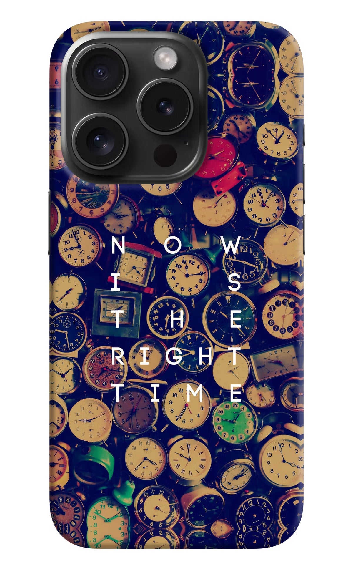 Now is the Right Time Quote iPhone 15 Pro Max Hard Case Back Cover by Casekaro