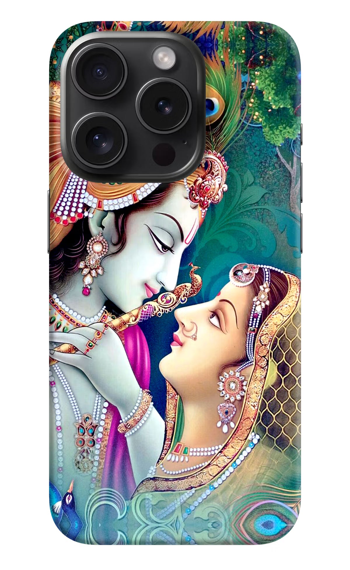 Lord Radha Krishna iPhone 15 Pro Max Hard Case Back Cover by Casekaro