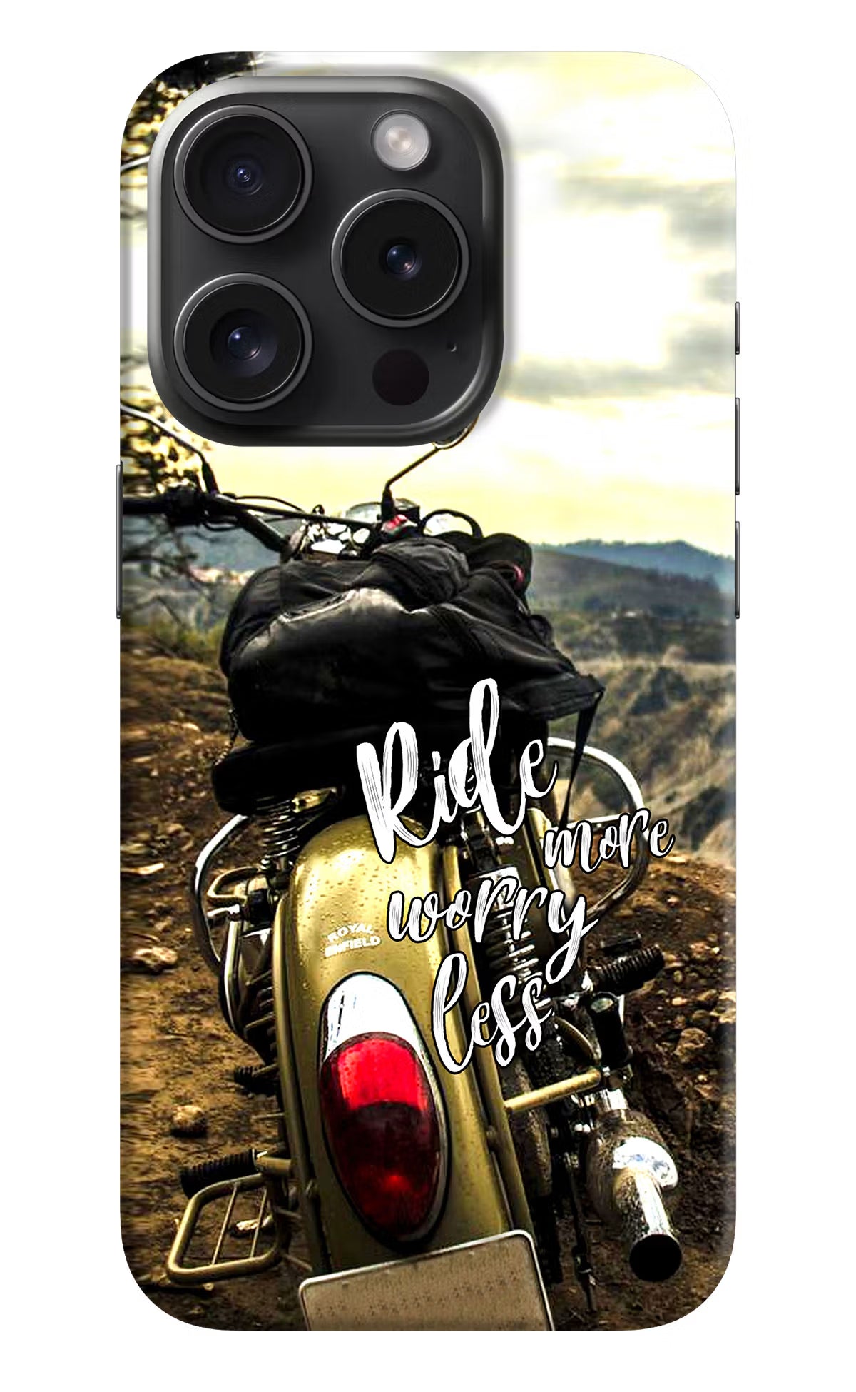 Ride More Worry Less iPhone 15 Pro Max Hard Case Back Cover by Casekaro