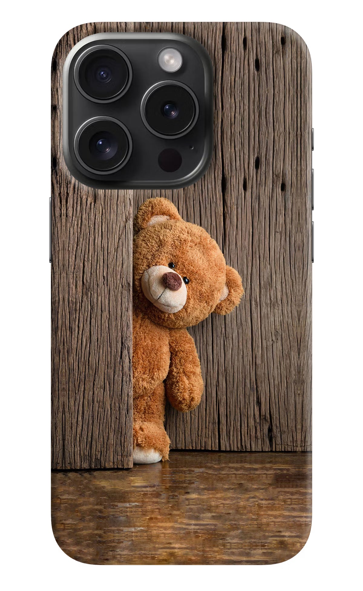 Teddy Wooden iPhone 15 Pro Max Hard Case Back Cover by Casekaro