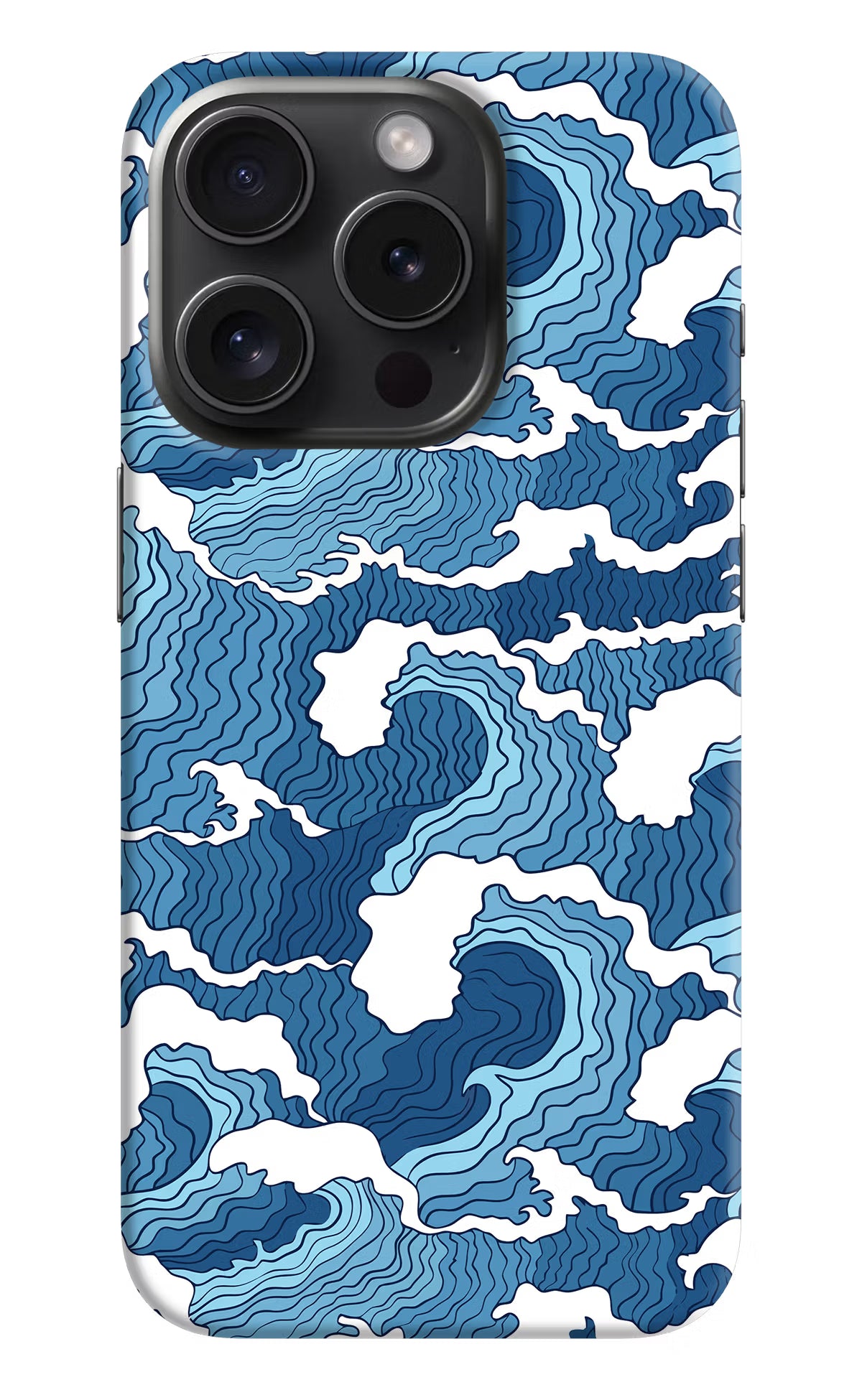 Blue Waves iPhone 15 Pro Max Hard Case Back Cover by Casekaro