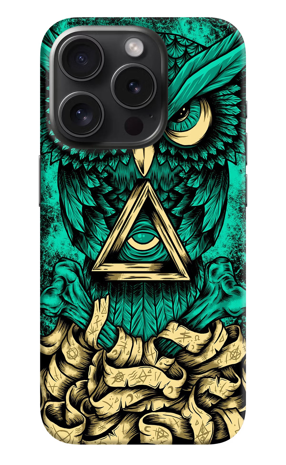 Green Owl iPhone 15 Pro Max Hard Case Back Cover by Casekaro