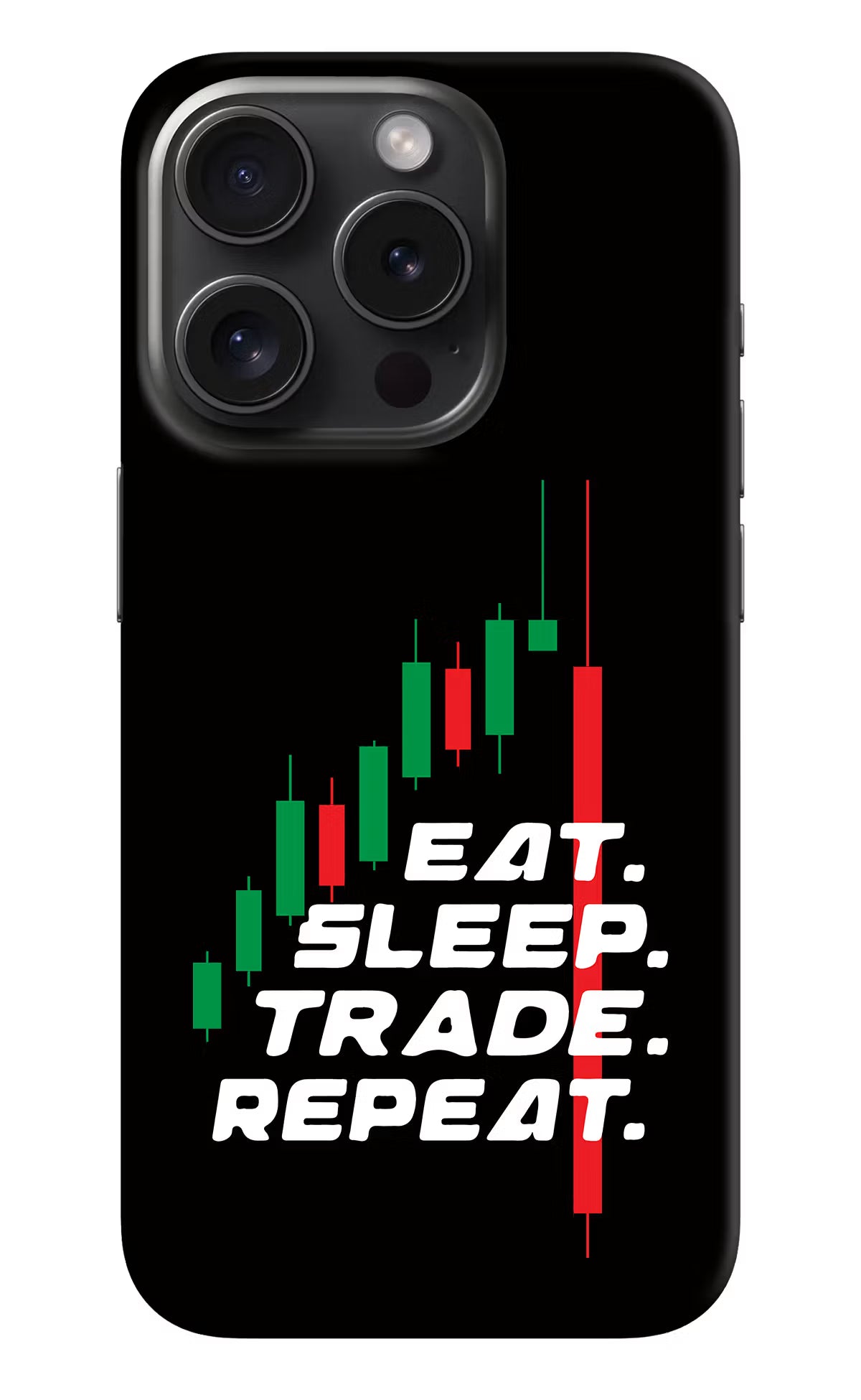 Eat Sleep Trade Repeat iPhone 15 Pro Max Hard Case Back Cover by Casekaro