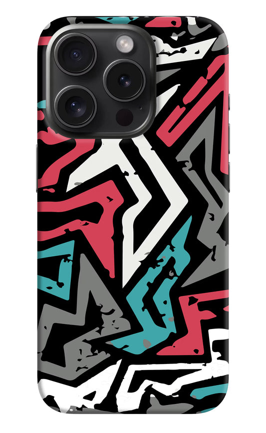 Geometric Graffiti iPhone 15 Pro Max Hard Case Back Cover by Casekaro