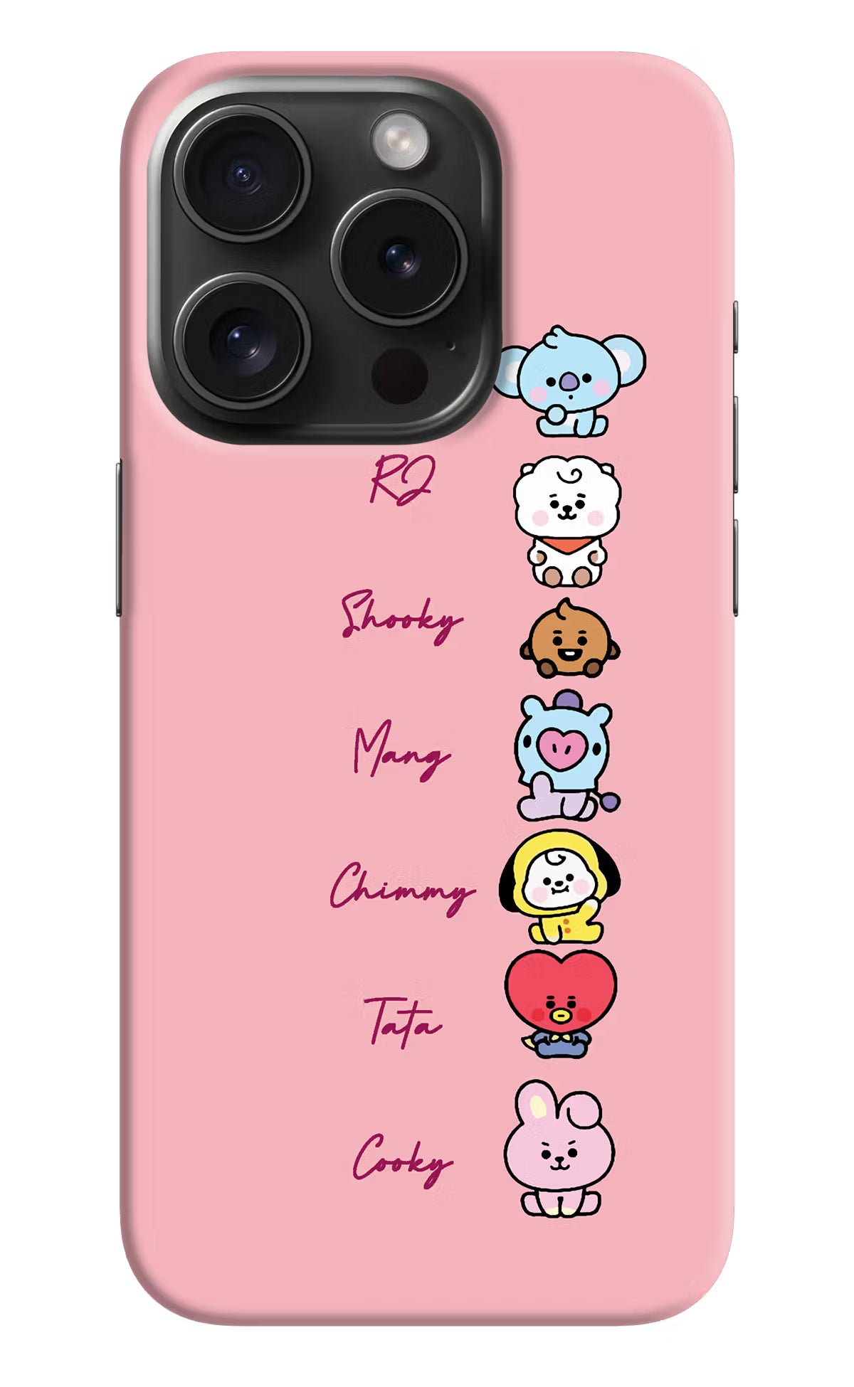 BTS names iPhone 15 Pro Max Hard Case Back Cover by Casekaro