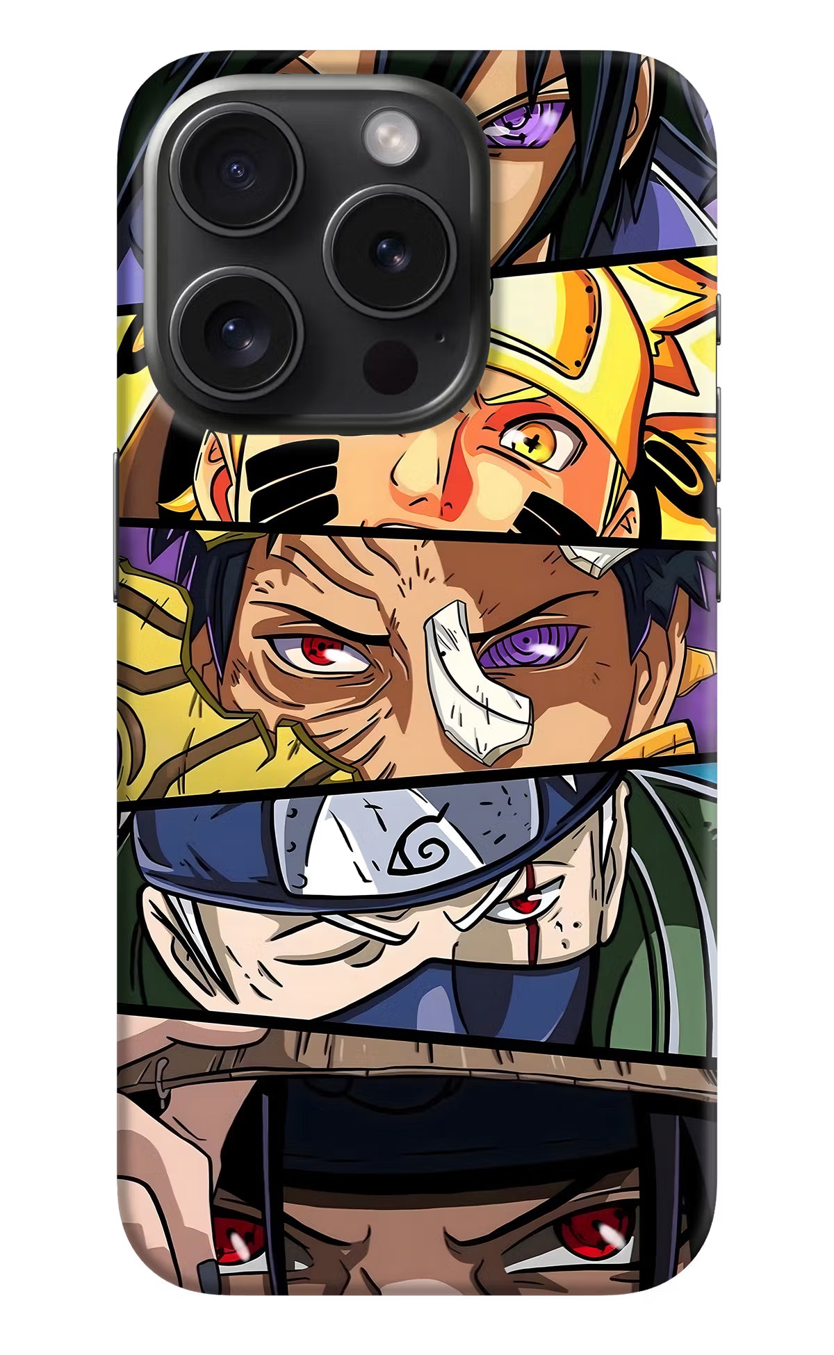 Naruto Character iPhone 15 Pro Max Hard Case Back Cover by Casekaro