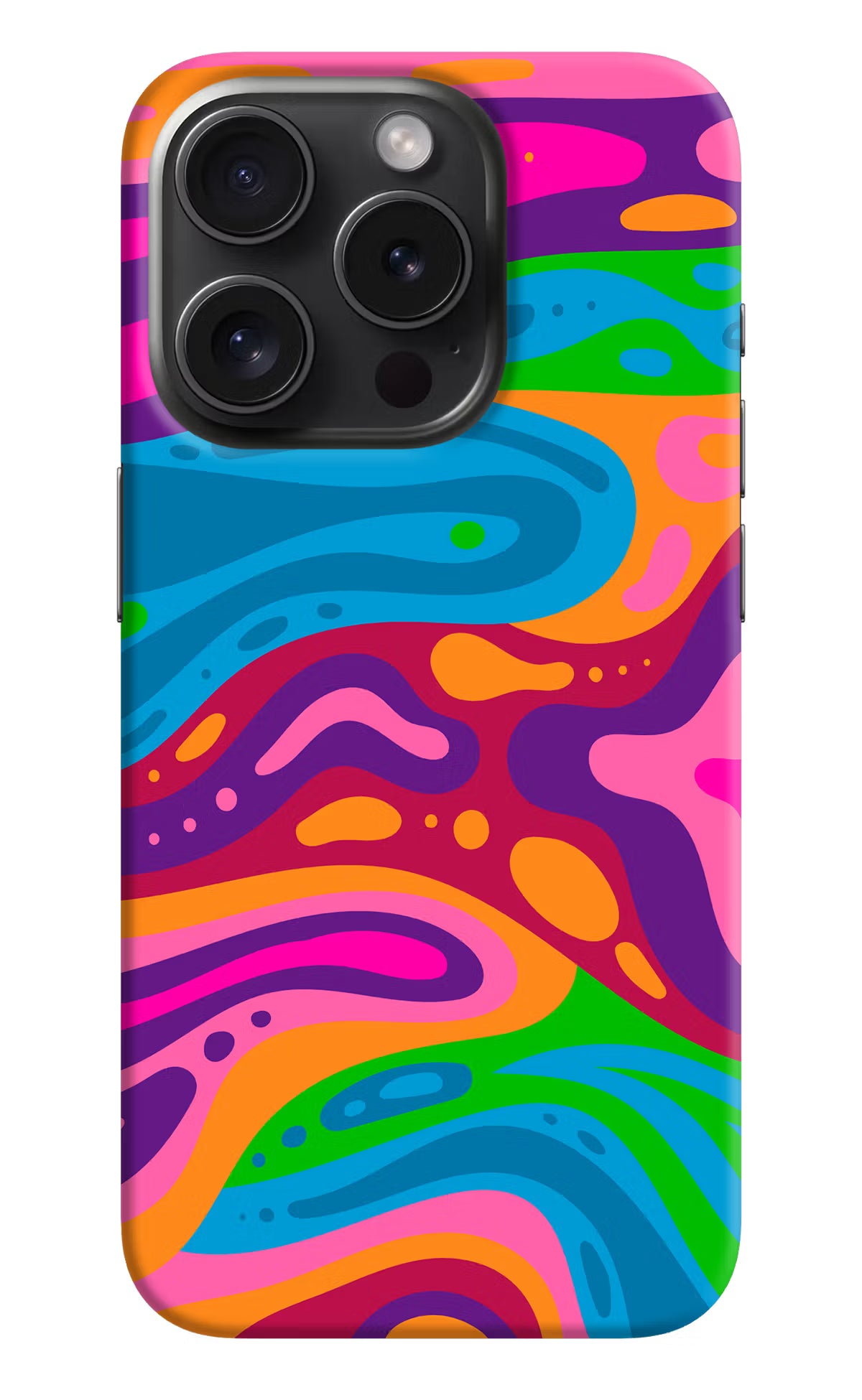 Trippy Pattern iPhone 15 Pro Max Hard Case Back Cover by Casekaro