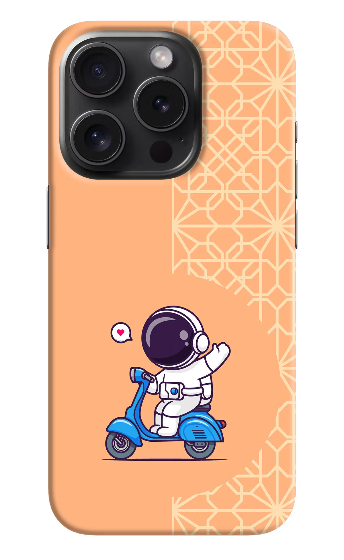 Cute Astronaut Riding iPhone 15 Pro Max Hard Case Back Cover by Casekaro