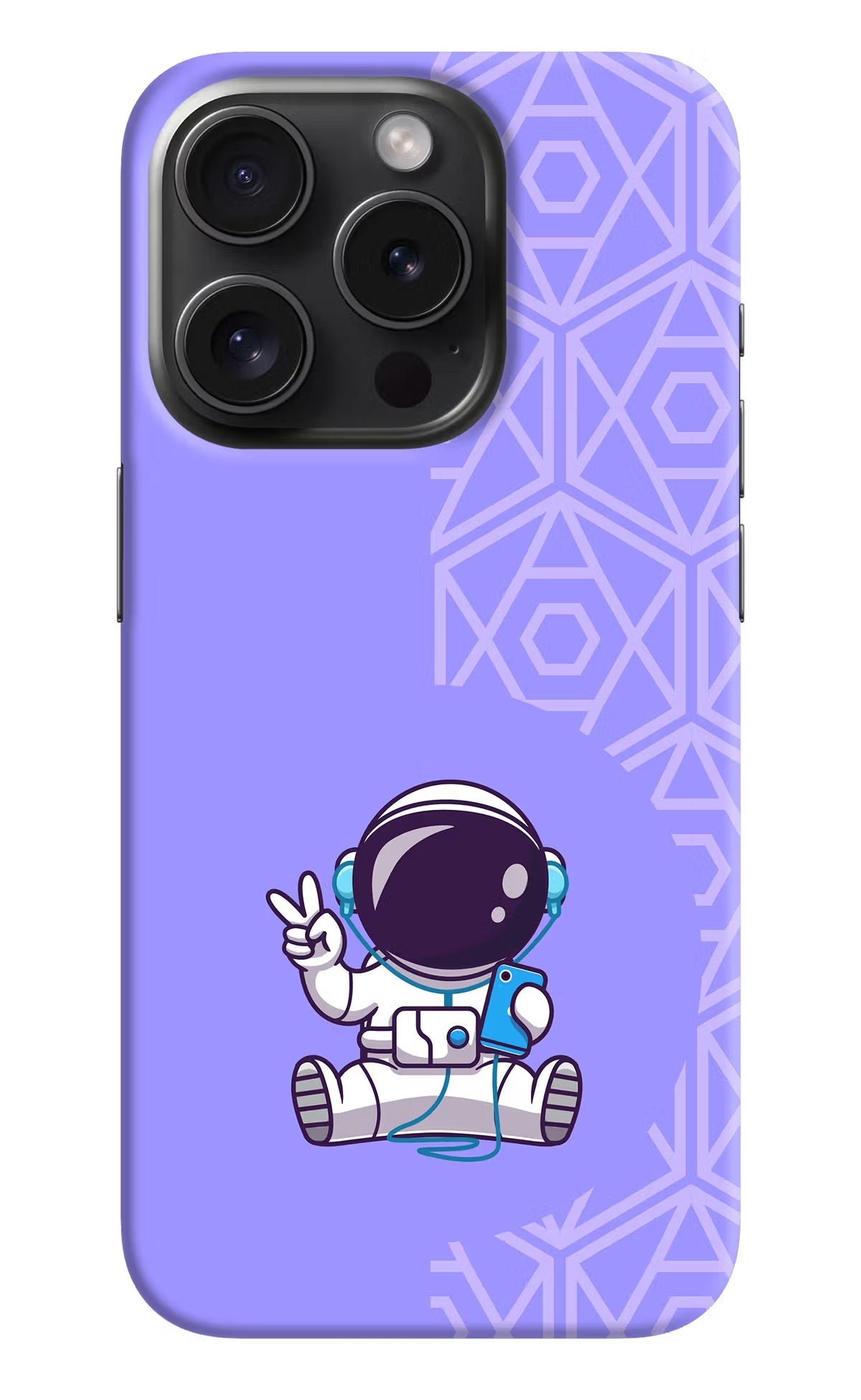 Cute Astronaut Chilling iPhone 15 Pro Max Hard Case Back Cover by Casekaro
