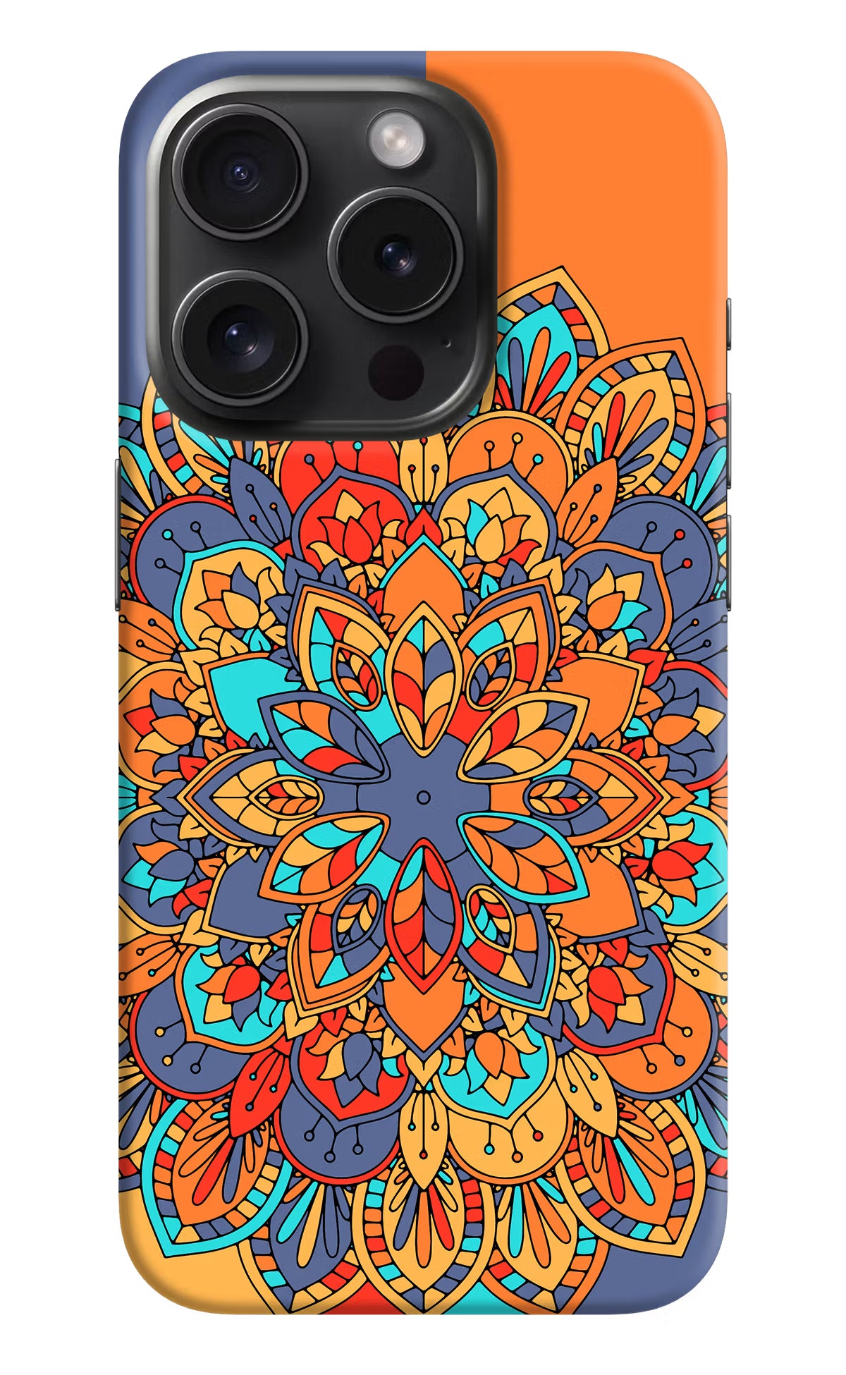 Color Mandala iPhone 15 Pro Max Hard Case Back Cover by Casekaro