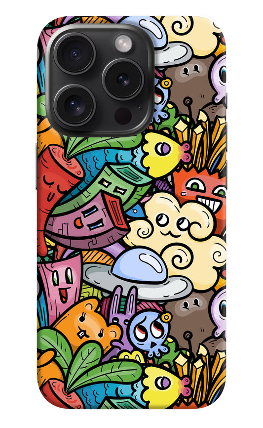 Veggie Doodle iPhone 15 Pro Max Hard Case Back Cover by Casekaro