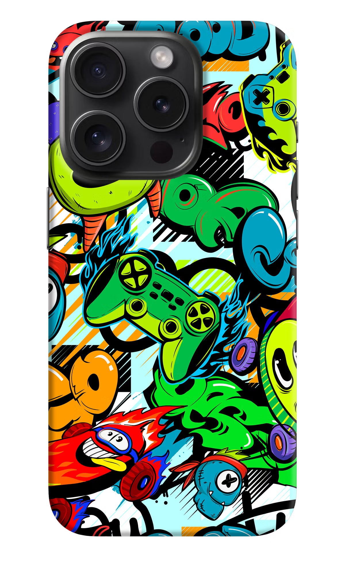 Game Doodle iPhone 15 Pro Max Hard Case Back Cover by Casekaro