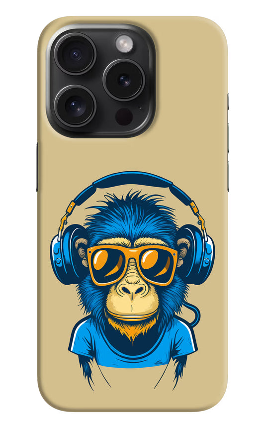 Monkey Headphone iPhone 15 Pro Max Hard Case Back Cover by Casekaro