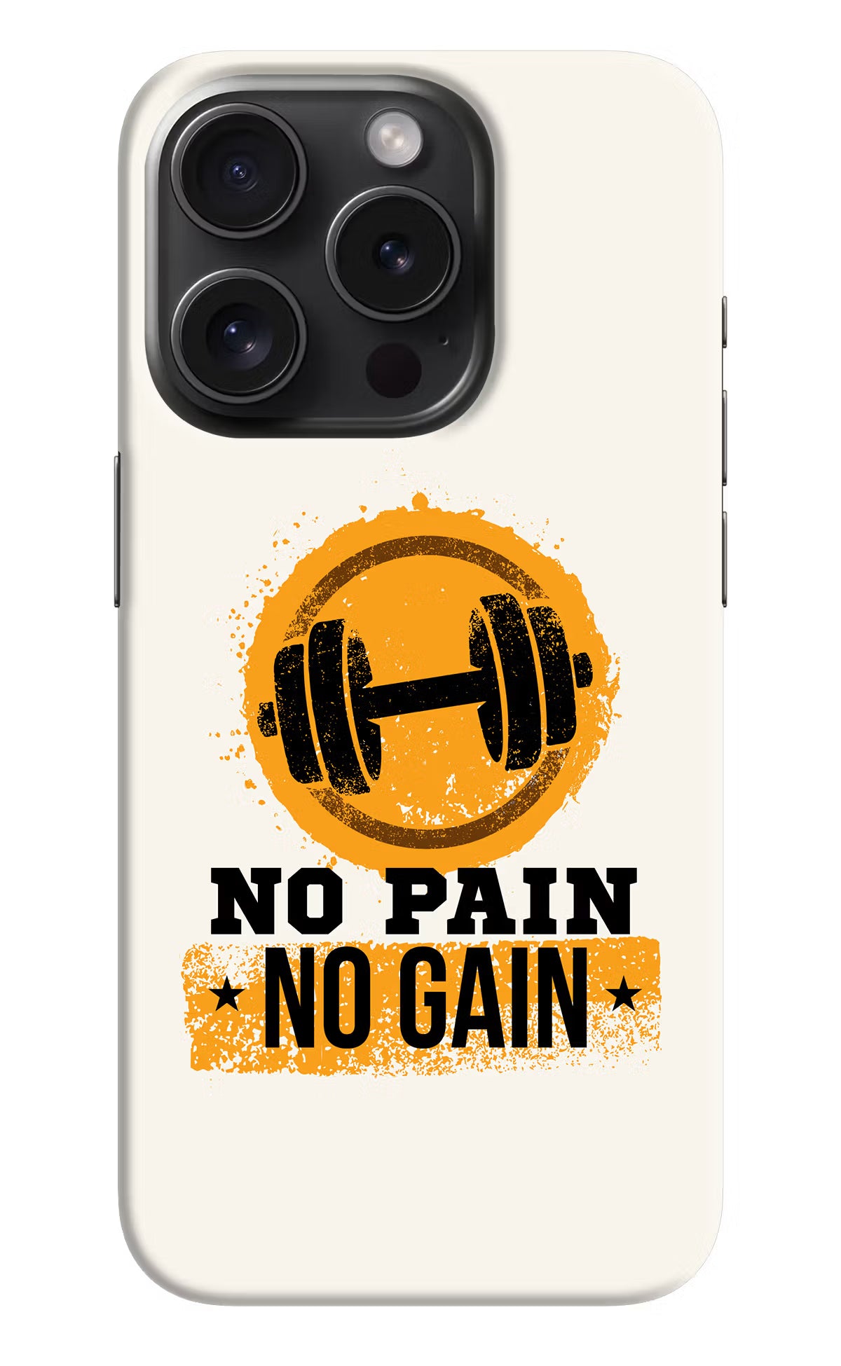 No Pain No Gain iPhone 15 Pro Max Hard Case Back Cover by Casekaro