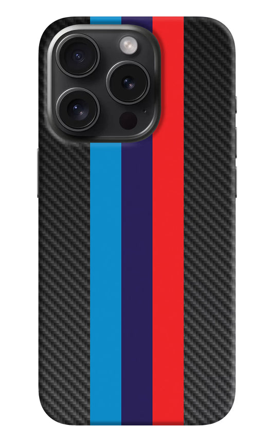 BMW Stripes Pattern iPhone 15 Pro Max Hard Case Back Cover by Casekaro