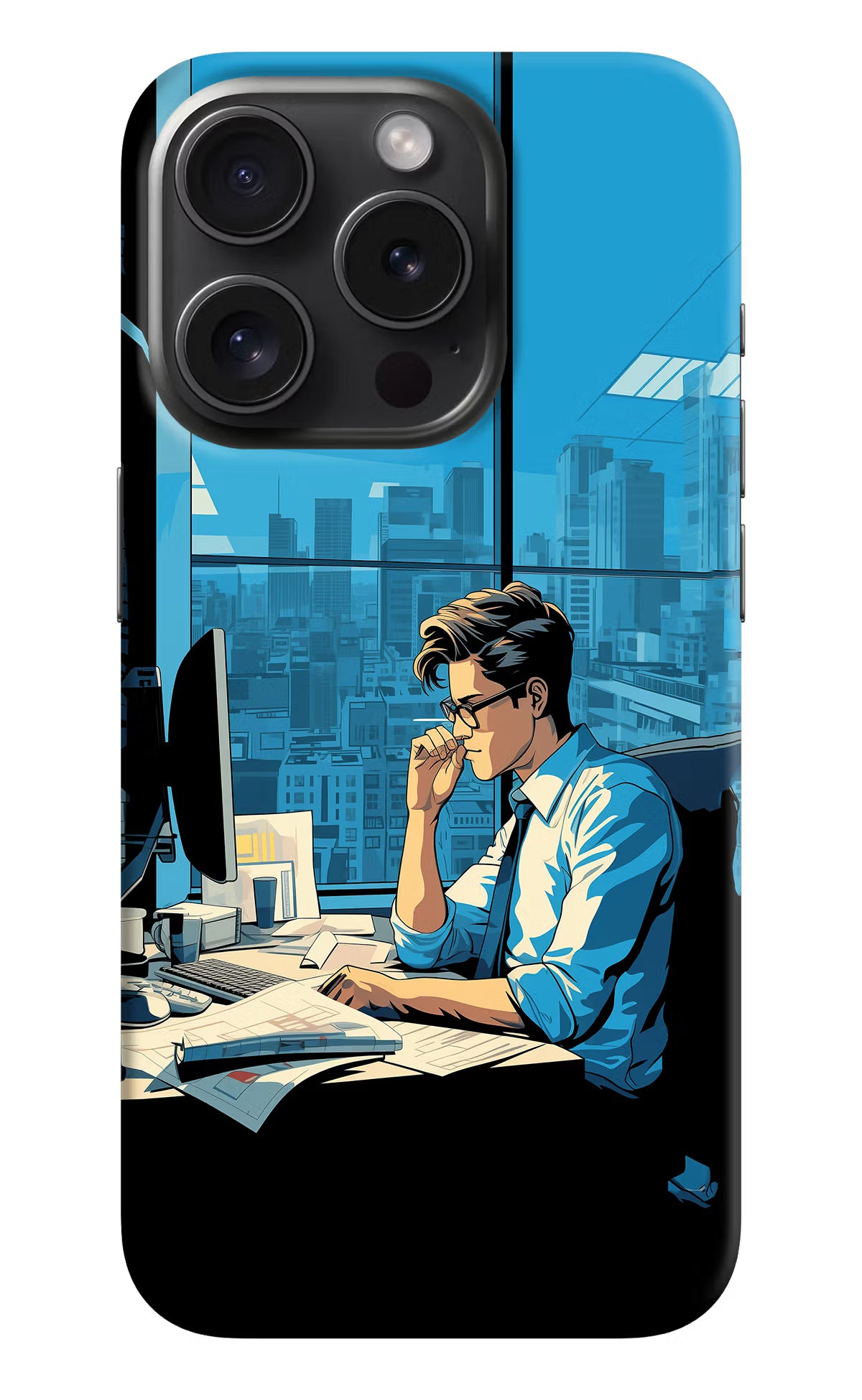 Focused Hustler (AI Generated) iPhone 15 Pro Max Hard Case Back Cover by Casekaro