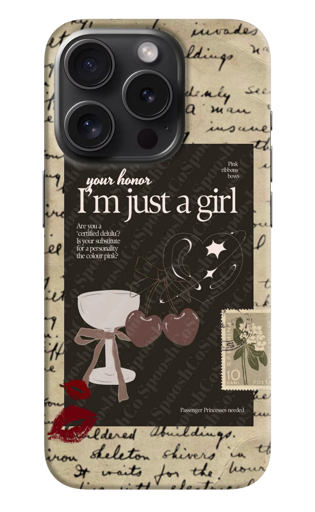 I am just a girl iPhone 15 Pro Max Hard Case Back Cover by Casekaro