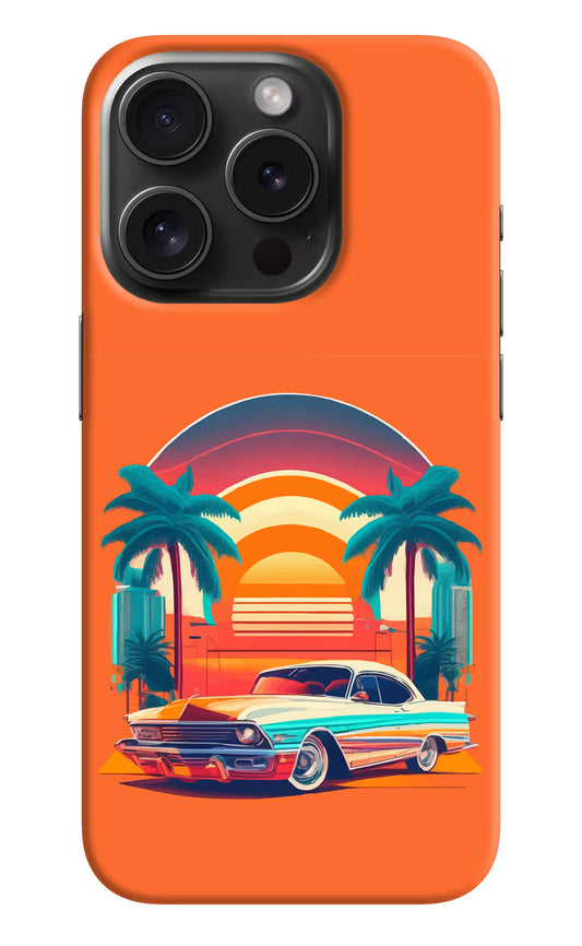 Palm Drive 80s iPhone 15 Pro Max Hard Case Back Cover by Casekaro