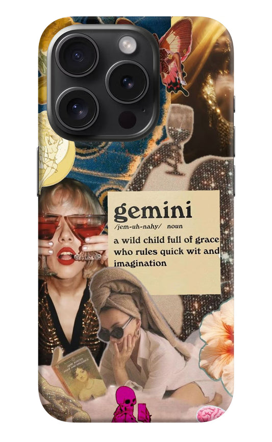 Gemini Zodiac iPhone 15 Pro Max Hard Case Back Cover by Casekaro