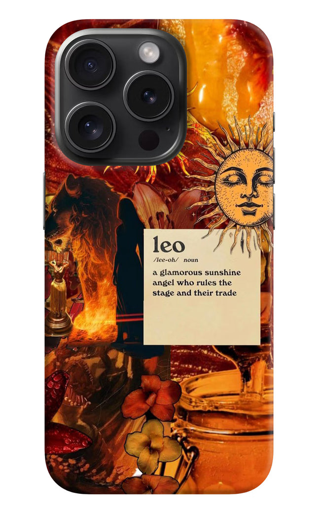 Leo Zodiac iPhone 15 Pro Max Hard Case Back Cover by Casekaro