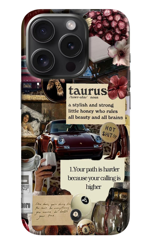 Taurus Zodiac iPhone 15 Pro Max Hard Case Back Cover by Casekaro