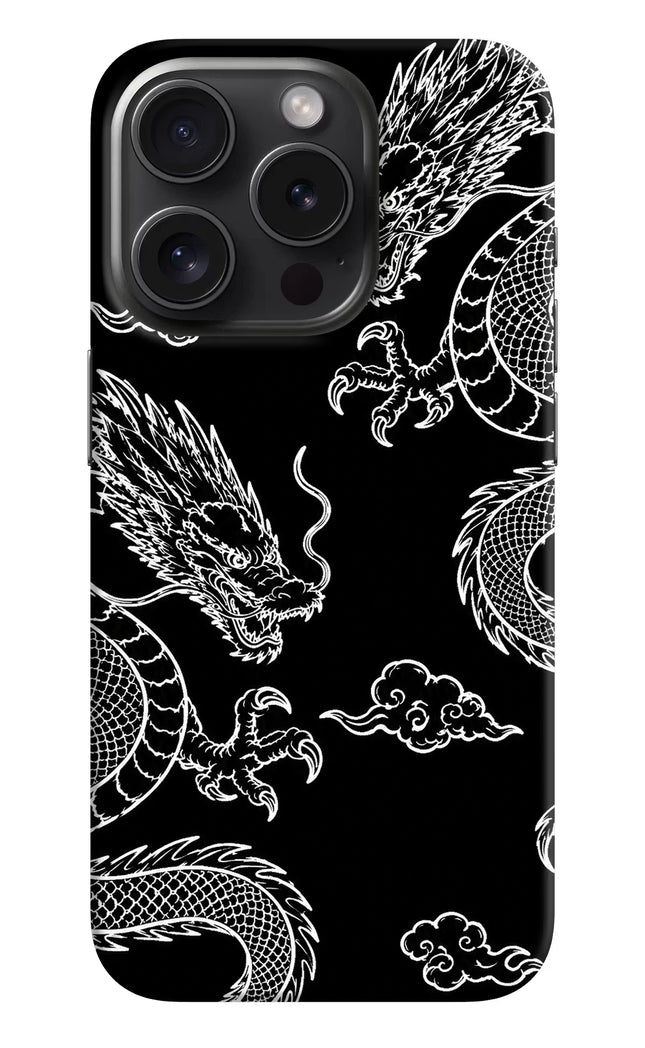 Twin Dragons iPhone 15 Pro Max Hard Case Back Cover by Casekaro