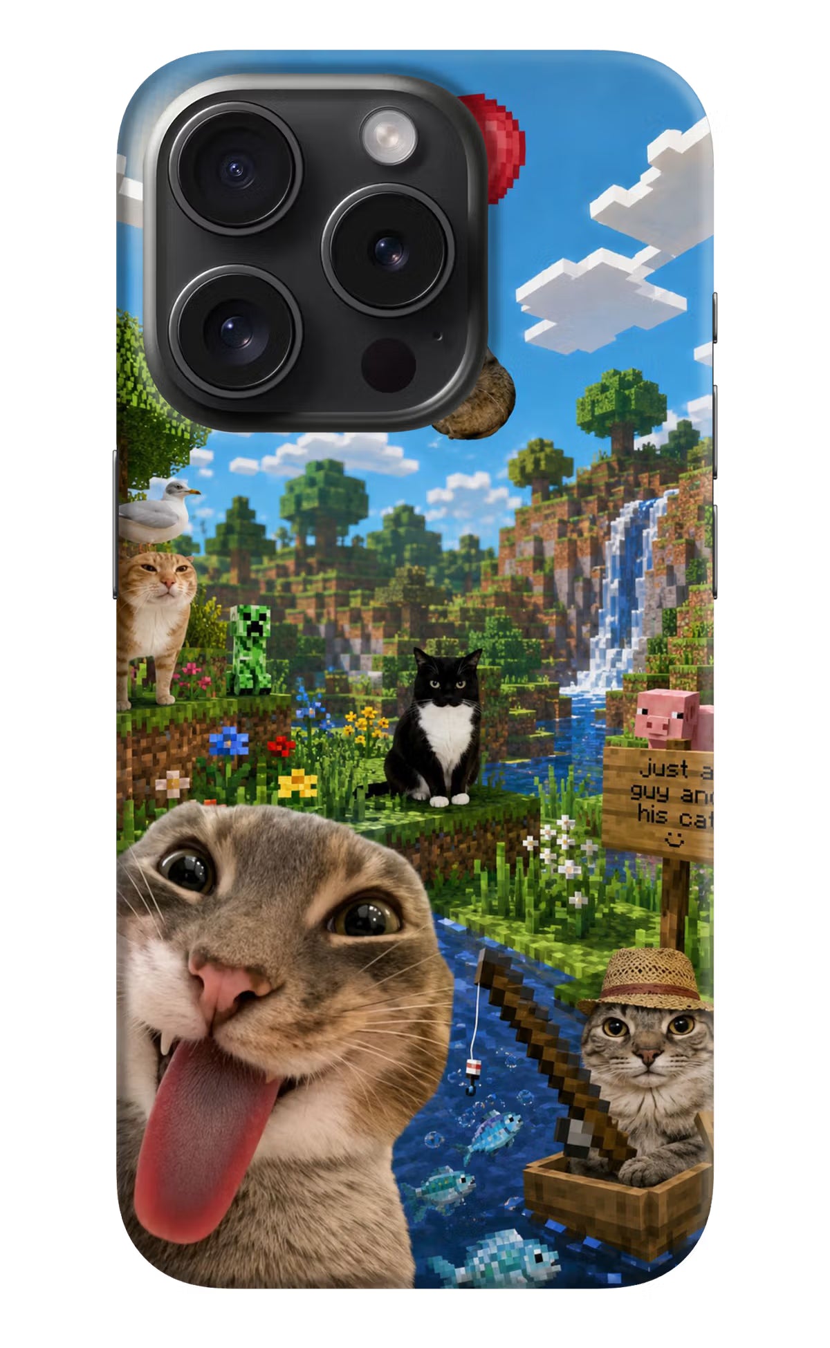 Minecraft Cat Chaos iPhone 15 Pro Max Back Cover