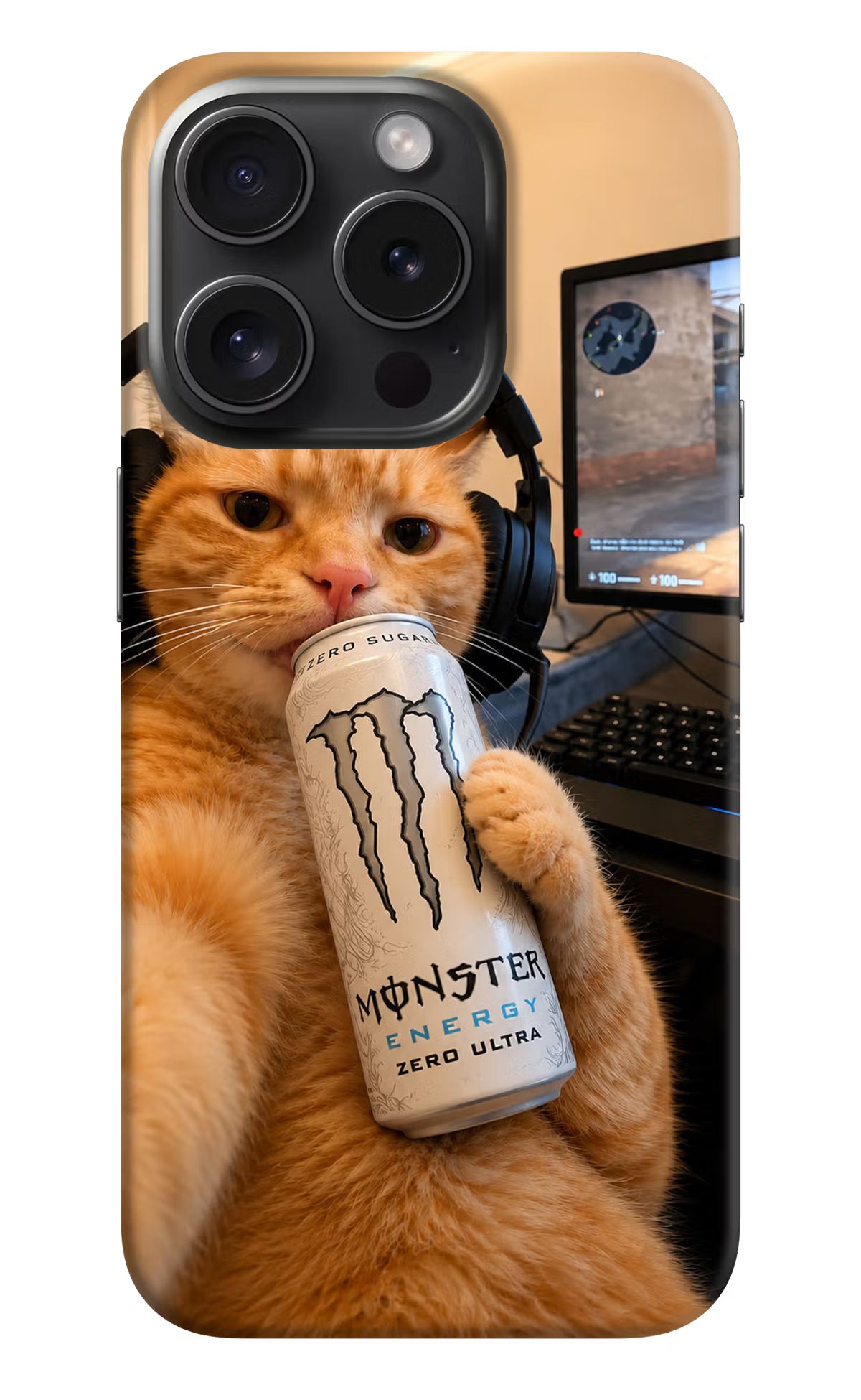 Gamer Cat Energy iPhone 15 Pro Max Back Cover