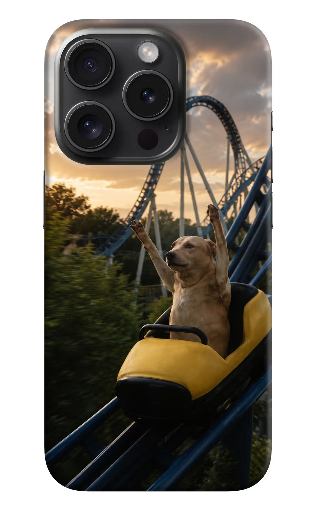 Rollercoaster Dog iPhone 15 Pro Max Back Cover