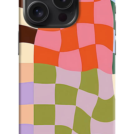 Wavy Grid iPhone 15 Pro Max Hard Case Back Cover by Casekaro