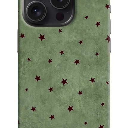 Green Stars iPhone 15 Pro Max Hard Case Back Cover by Casekaro
