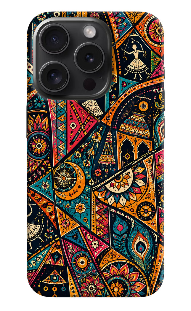 Folk Print iPhone 15 Pro Max Hard Case Back Cover by Casekaro
