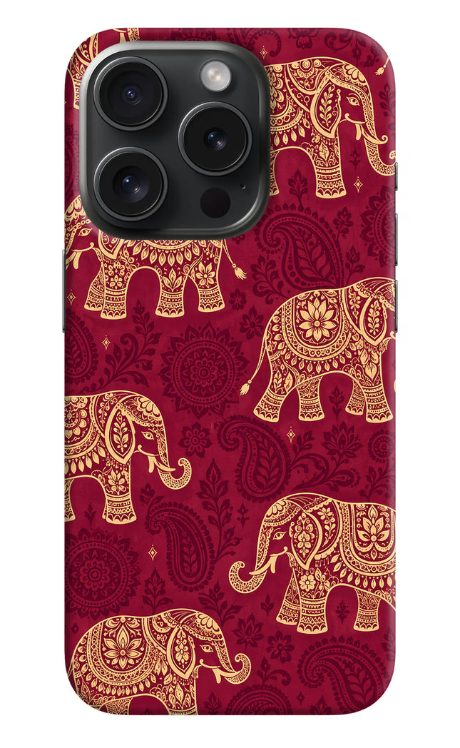 Maroon Elephant iPhone 15 Pro Max Back Cover