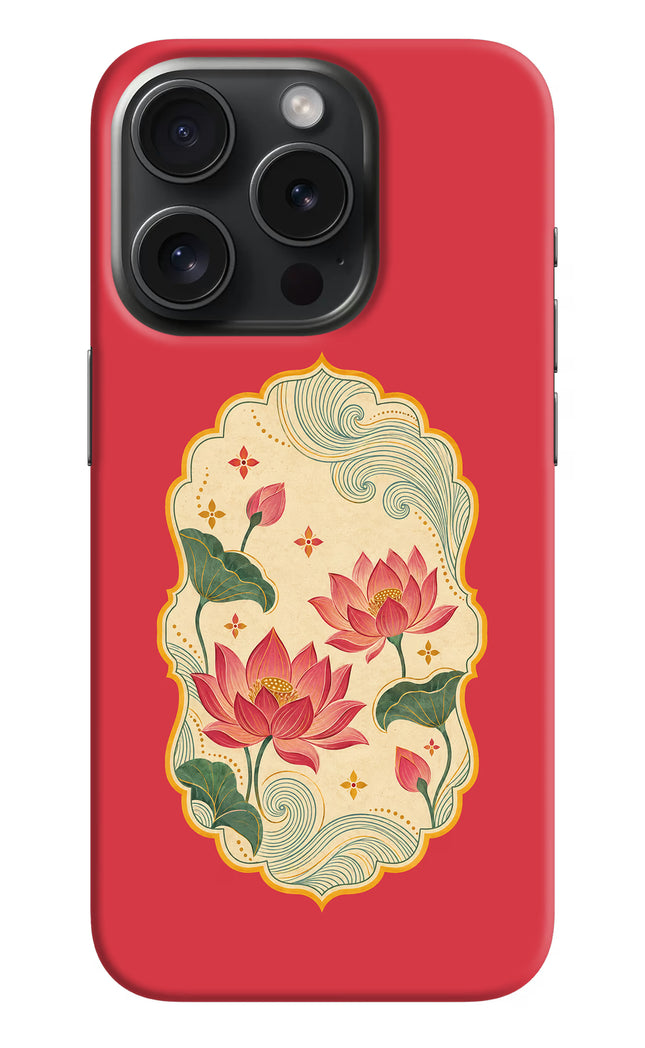 Pink Lotus iPhone 15 Pro Max Back Cover