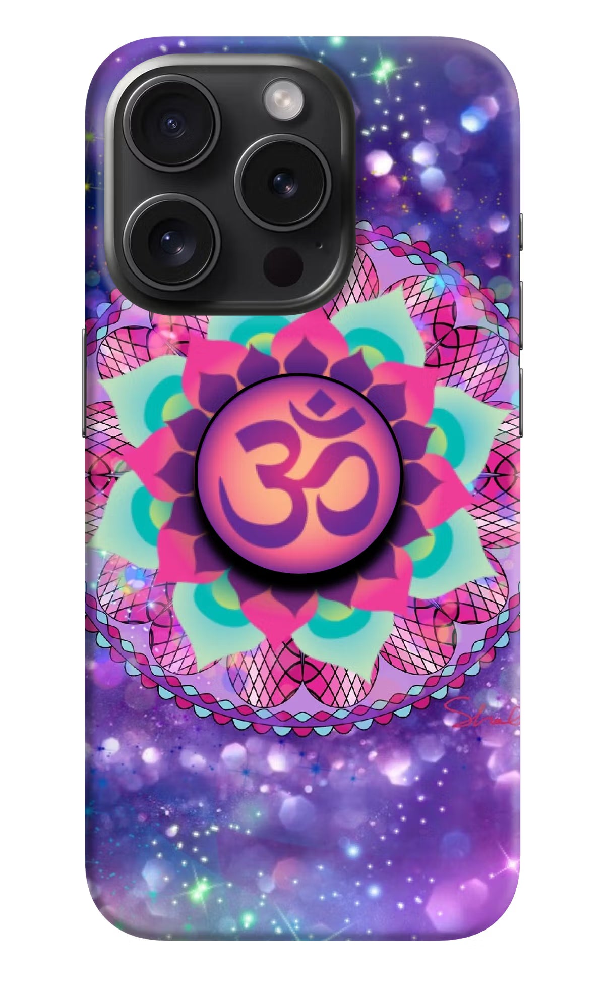 Om Purple iPhone 15 Pro Max Pop Case by Casekaro
