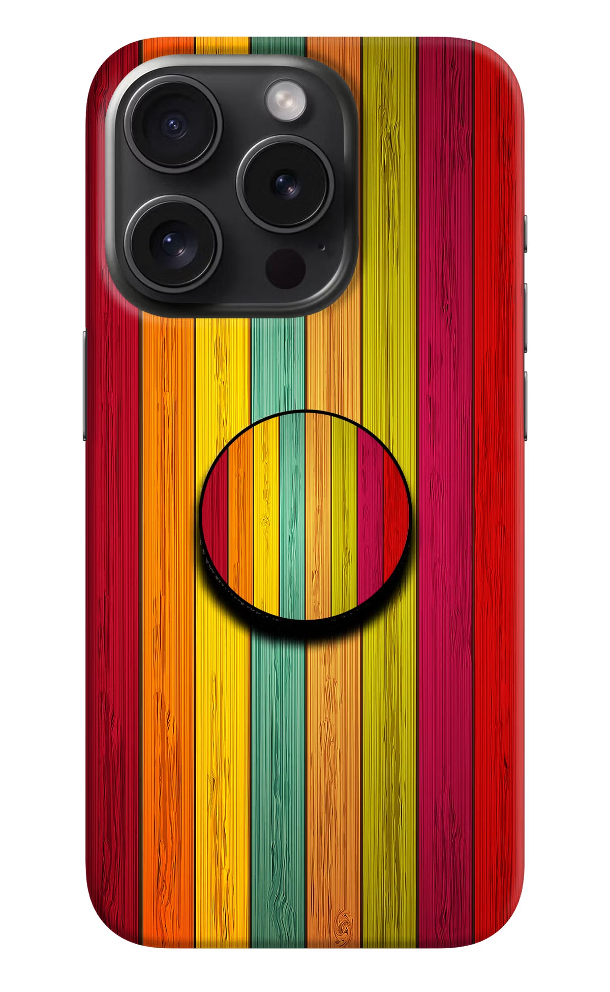 Multicolor Wooden iPhone 15 Pro Max Pop Case by Casekaro