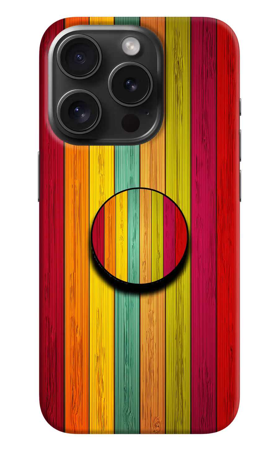 Multicolor Wooden iPhone 15 Pro Max Pop Case, Hard case