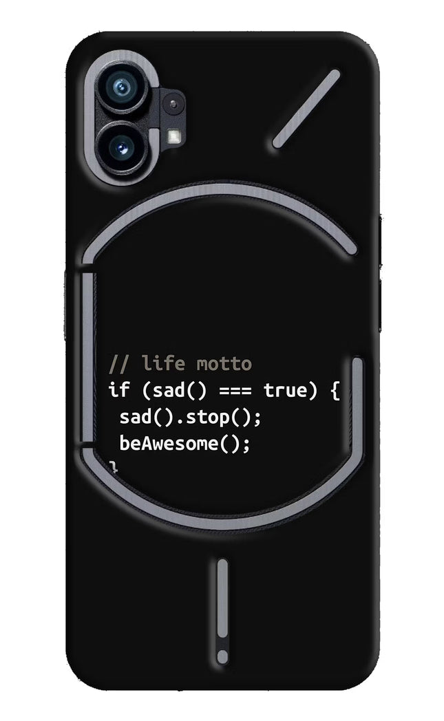 Life Motto Code Nothing Phone 1 Hard Case Back Cover by Casekaro