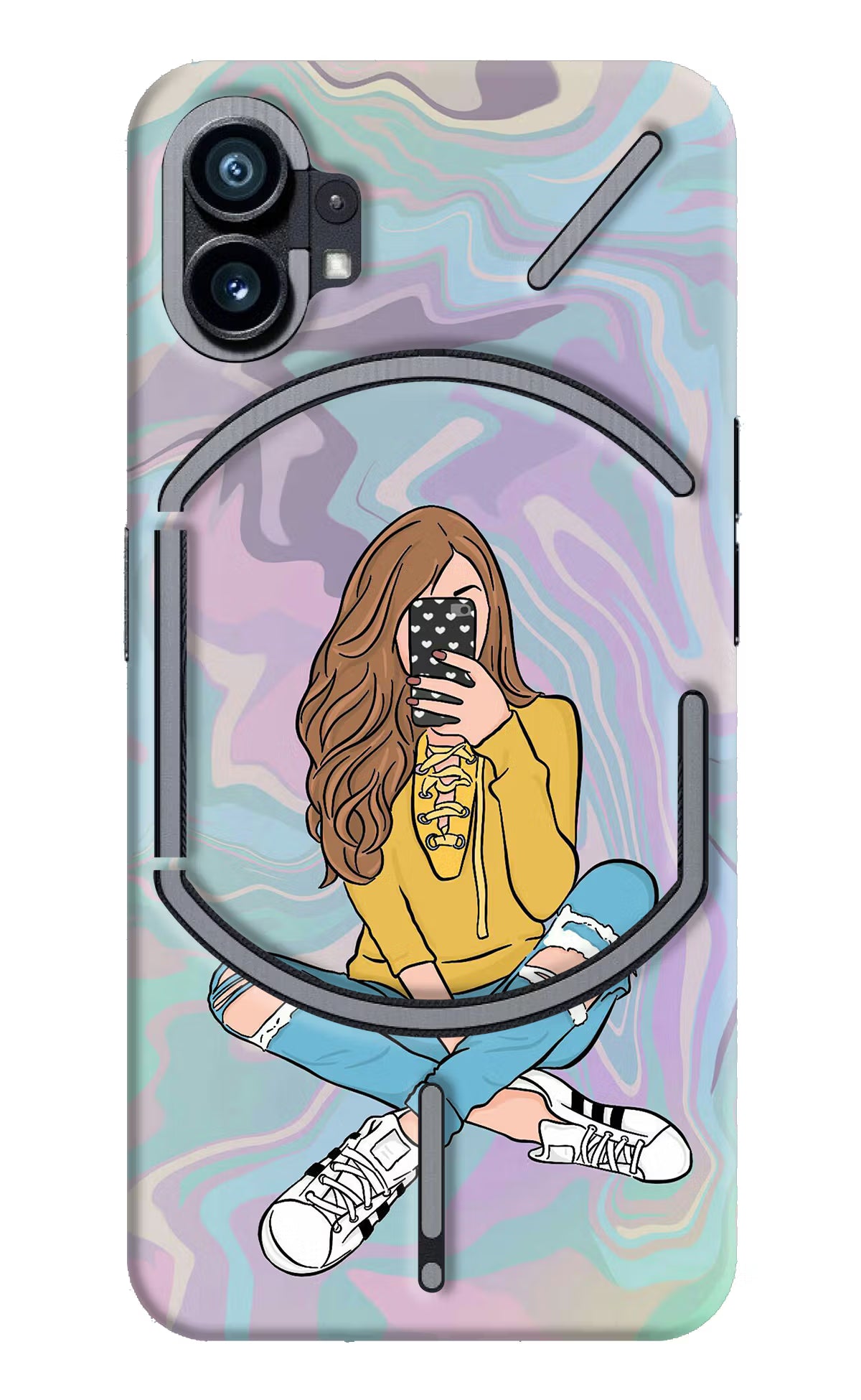 Selfie Girl Nothing Phone 1 Hard Case Back Cover by Casekaro