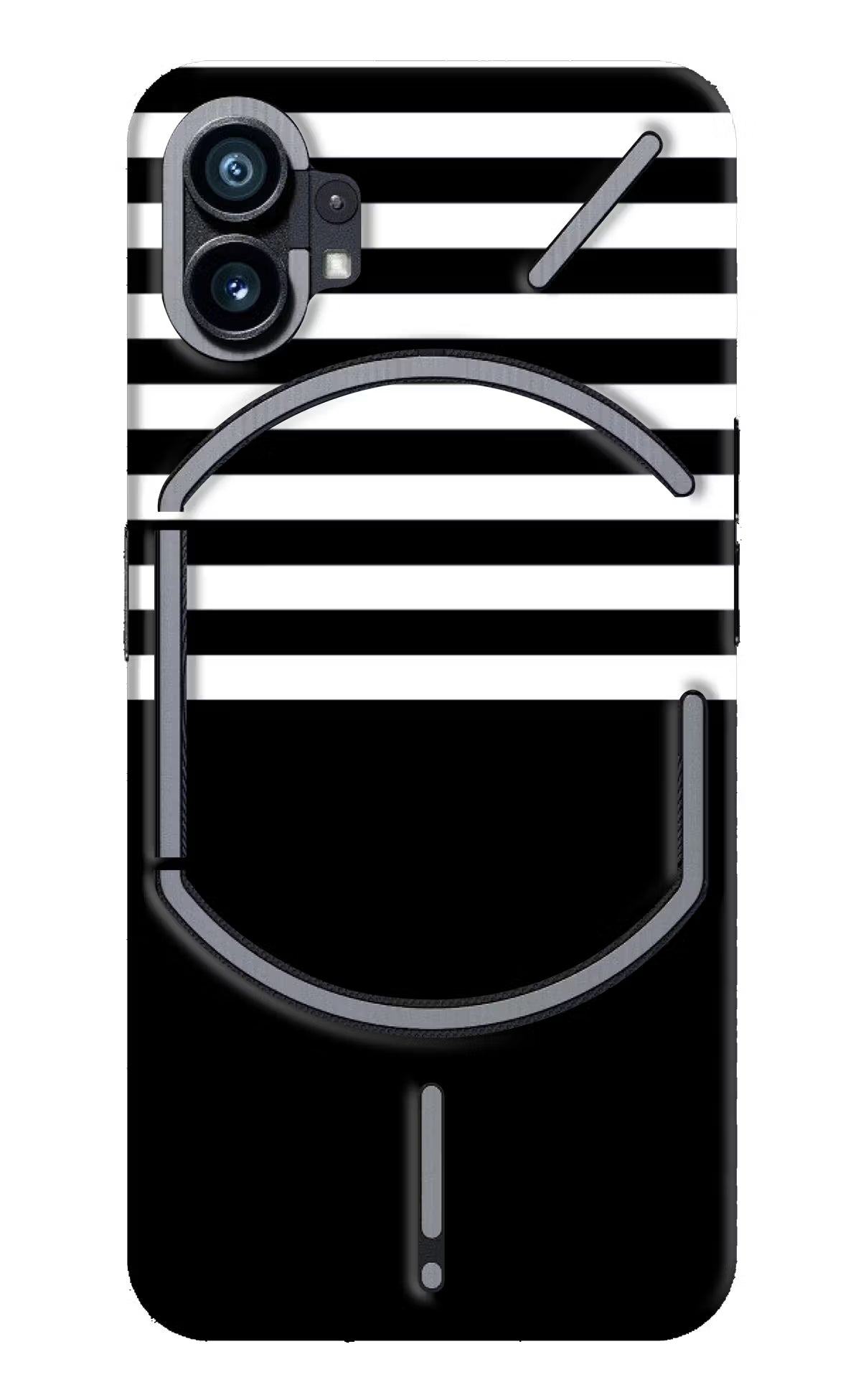 Black and White Print Nothing Phone 1 Hard Case Back Cover by Casekaro