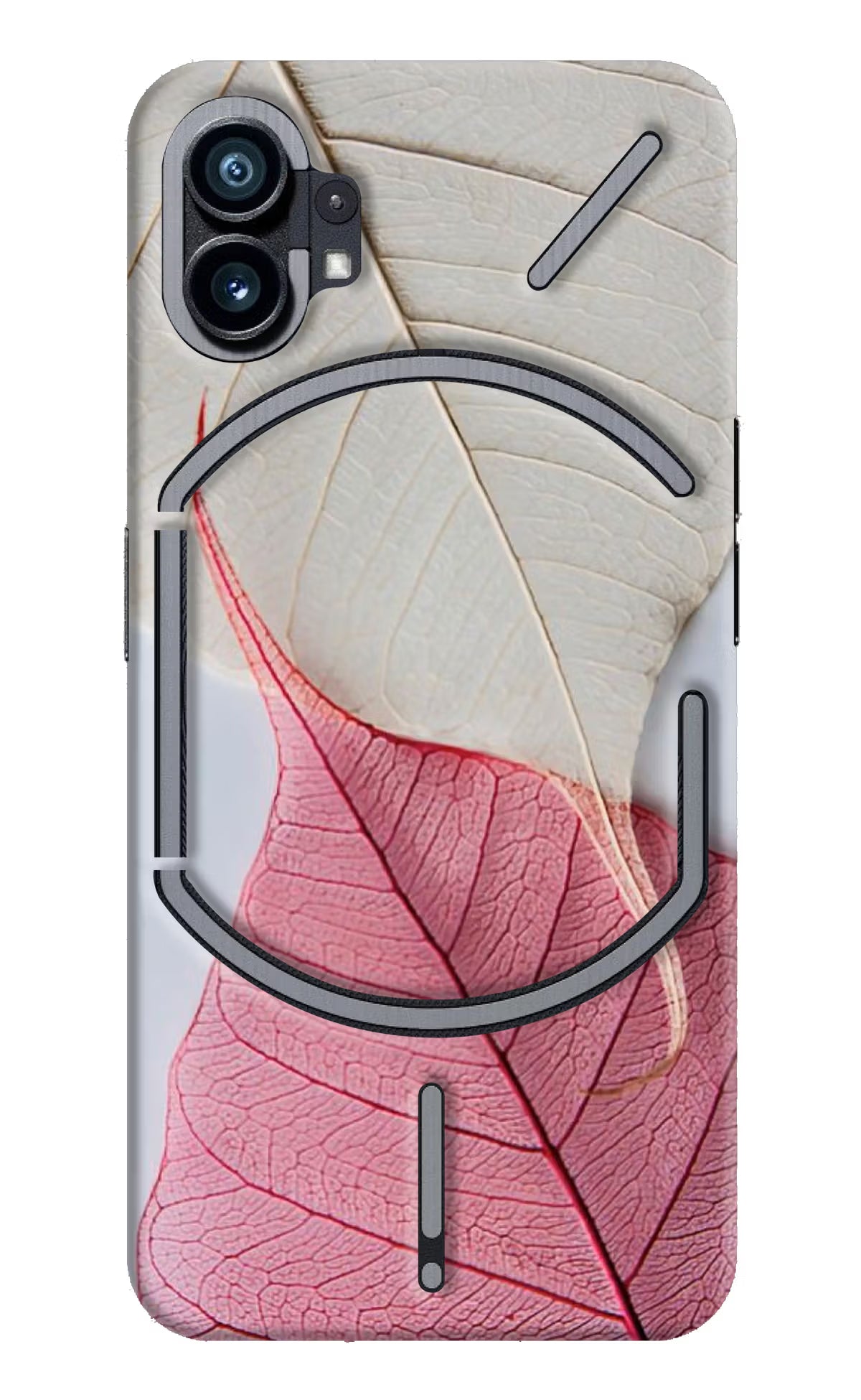 White Pink Leaf Nothing Phone 1 Hard Case Back Cover by Casekaro