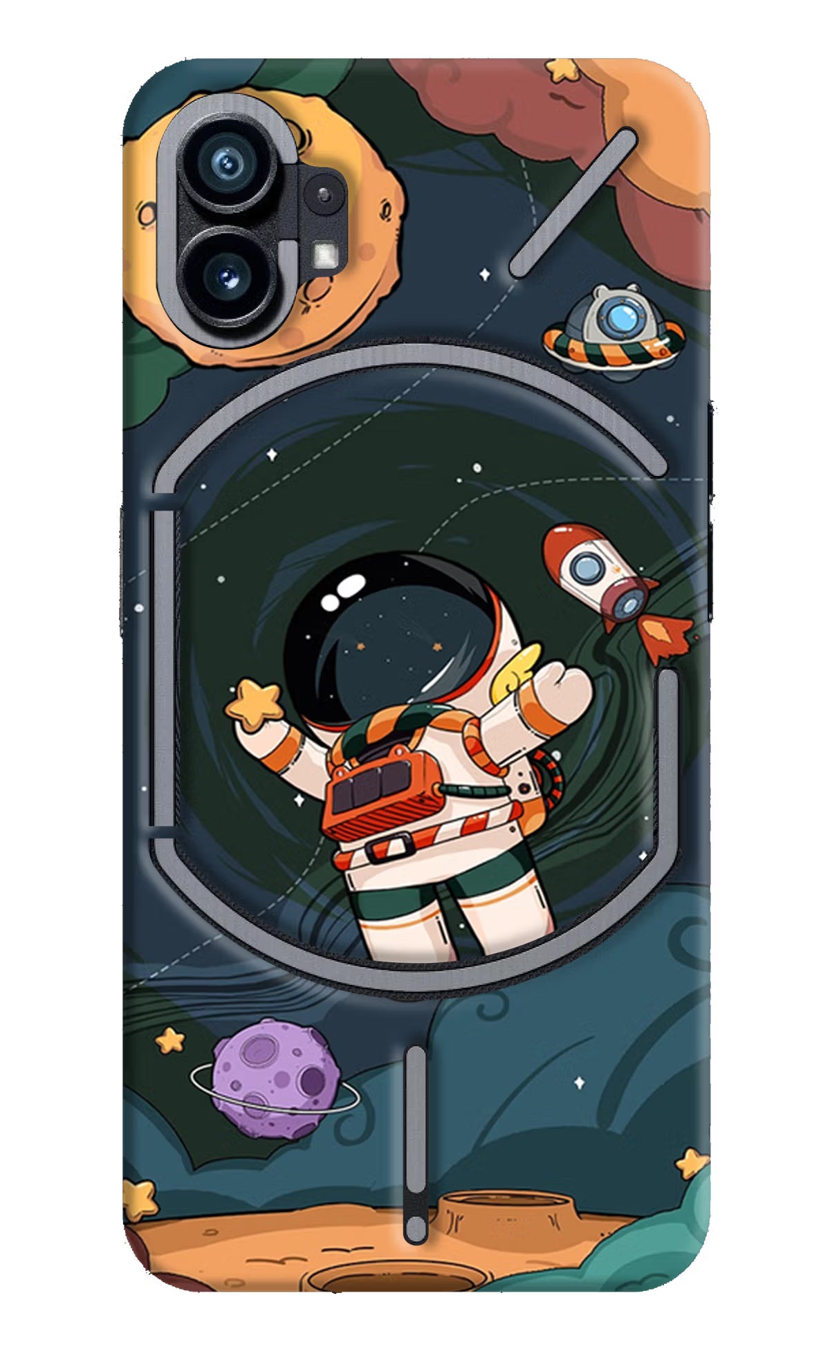 Cartoon Astronaut Nothing Phone 1 Hard Case Back Cover by Casekaro