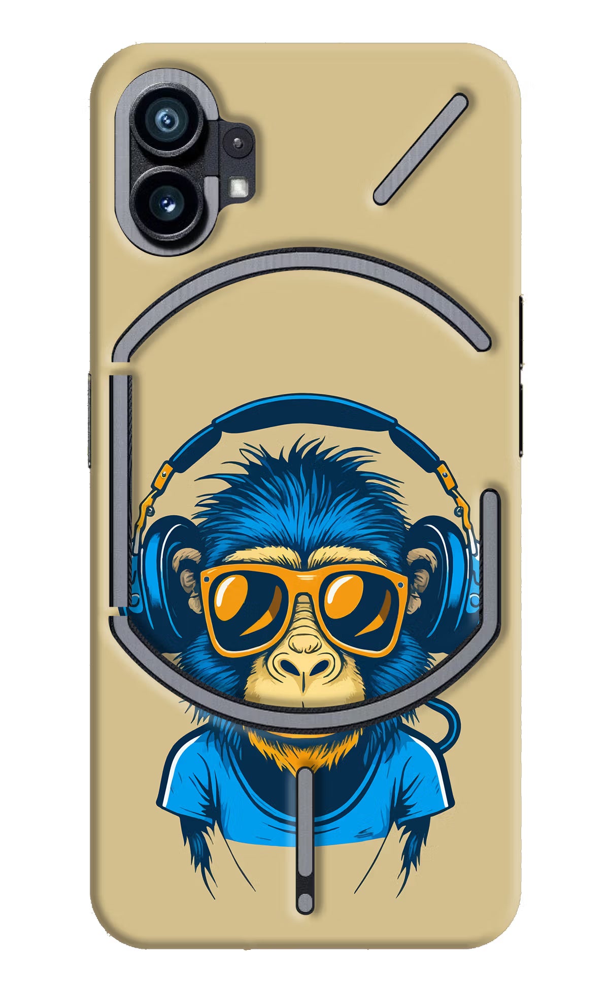 Monkey Headphone Nothing Phone 1 Hard Case Back Cover by Casekaro